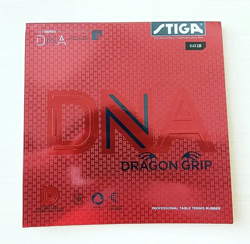 STIGA DNA Dragon Grip rubber with high-friction topsheet on a blade