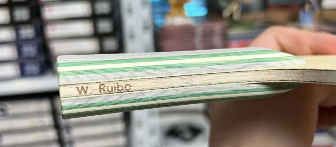 Wen Ruibo player edition fire stamp and internal serial code on Stiga Luma blade
